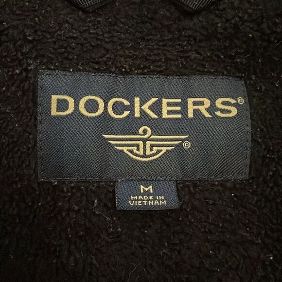 Dockers Tan Full Zip Bomber Jacket Mens Size Medium Lined - Picture 2 of 12